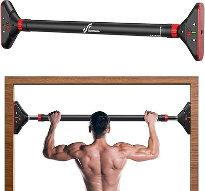 Sportneer Pull Up Bar: Strength Training Pull-up Bars without Screw - Adjustable Width Locking Mechanism Chin Up Bar, Thickened Steel Max Limit 440 lbs Upper Body Fitness Pullup Bars for Home