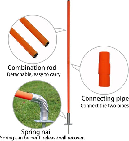 TNZMART Orange Spring Agility Training Pole Set Soccer