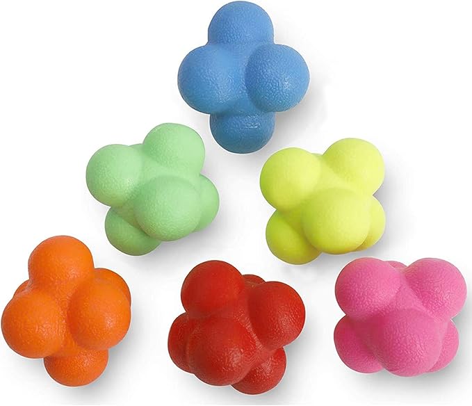 Yaegoo 6 PCS Reaction Balls Rubber Reaction Bounce Balls for Hand-Eye Coordination, Agility & Speed Reflex Training