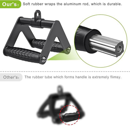 Heavy Duty Double D Handle, V Bar Cable Attachment, Row Attachment for Cable Machine, Non-Slip and Comfortable, Solid Aluminum Alloy Grip, Cable Machine Accessories for Home Gym…