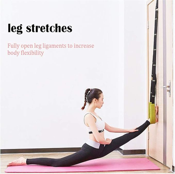 Yoga Fitness Stretching Strap, Door Flexibility Stretching Strap, Improve Leg Waist Back Flexibility Back Bend Assist Trainer, for Rehab Pilates Ballet Dance Cheerleading Splits Gymnastics