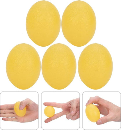 Sonew 5pcs Silicone Grip Ball Egg-Shaped Wrist Exercise Massage Ball Fitness Rehabilitation Grip Ball