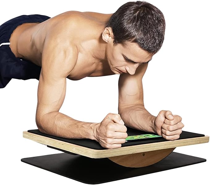 Yes4All Versatile Plank Trainer Board with Smartphone Integration for Full Body Fitness while Playing Games, Watching Videos - Comfy EVA Surface, Anti-Slip Anti-Scratch Pads