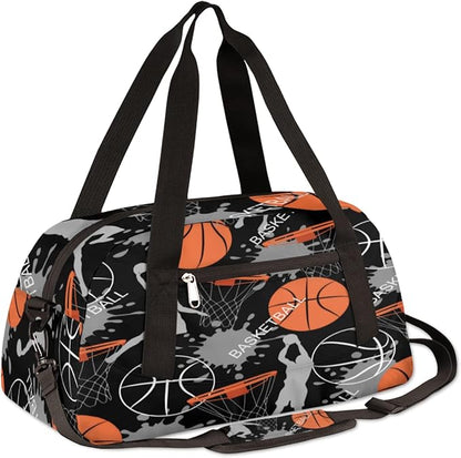 Sport Ball Player Basketball Gym Bag for Women Men, Small Travel Duffel Bag for Sports Getaway Overnight Bag Lightweight Weekender Bags Workout Bag Dance Bag for Boys Girls Kids Teens