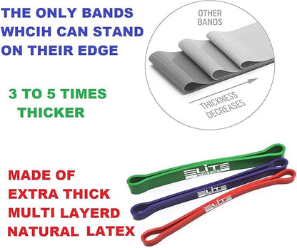 Heavy Thick Resiance Bands Set, Monster Short Bands, Deadlift Band, Glute Activation, Booty Exercise, Hip Band and Dynamic Warm (Set of 3 or 5 with Long Pull Up Bands)