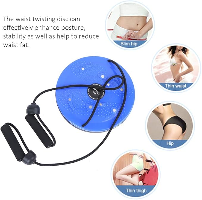 Twisting Waist Disc, Core Twister Board Ankle Body Shaping Aerobic Exercise Fitness Slim Machine Rotating Female Trainer Twist Sports Equipment with Pull Rope for Home Office Slimming Foot Massage