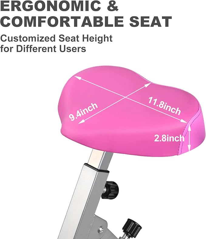 Folding Exercise Bike Portable Upright Adjustable Backrest Cycling Recumbent Stationary Bike Slim Indoor Workout Fitness Cardio Foldable Exercise Bicycle Machine with Pulse Sensor LCD Monitor Arm Resistance Bands