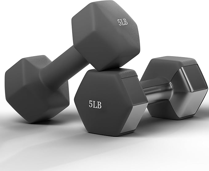 Dumbbells Set of 2 Hex Rubber Encased Dumbbells, Weights Dumbbells Set with Metal Handle for Exercise and Fitness