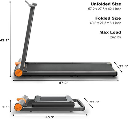 WALKINGPAD MC11 Folding Treadmill 2 in 1 Walking Pad Under Desk Foldable Walking and Running Treadmills for Office and Home No Installation Required 1-7.5mph