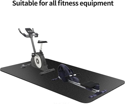 Exercise Equipment Mat,Bike Mat Compatible with Peloton Bike Elliptical Treadmill Mat,Under Exercise Bike Trainer Mat Pad for Stationary Indoor Spin Bike,Hardwood Floor Carpet Black Gym Equipment Mat