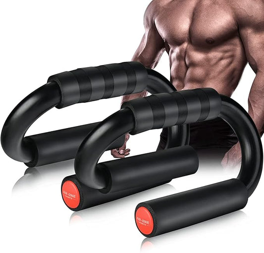 KitchLife AIR-ONE SPORTS Push Up Bars, Extra Thick Non Slip Foam Grip, Unique Sturdy Structure push up stands, Perfect Strength Training Home Gym Push up Handles for Floor