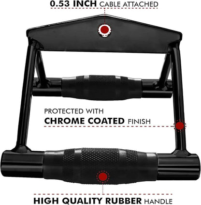 A2ZCARE Cable Machine Accessories for Weight Lifting, LAT Pull Down Attachment V Handle, V-Shaped Bar, Tricep Rope, Rotating Straight Bar