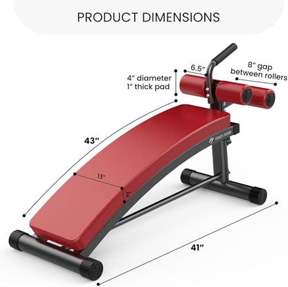 Finer Form Gym-Quality Sit Up Bench with Reverse Crunch Handle - Solid Ab Workout Equipment for Your Home Gym. More Effective than an Ab Machine or Ab Roller. Get Abdominal Gym Equipment Right in Your Home.