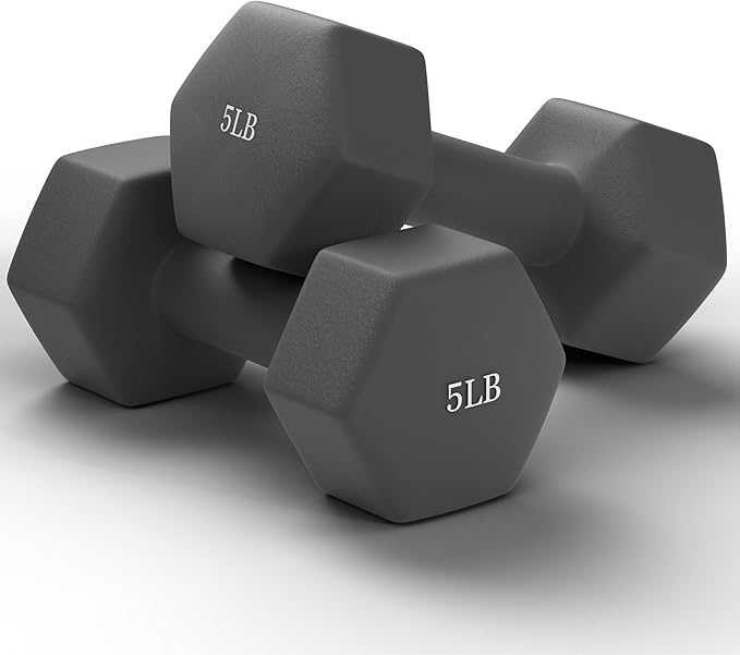 GRETERST Dumbbells Set Rubber Coated Hex Hand Weights Exercise & Fitness for Home Gym Workouts Strength Training Equipment