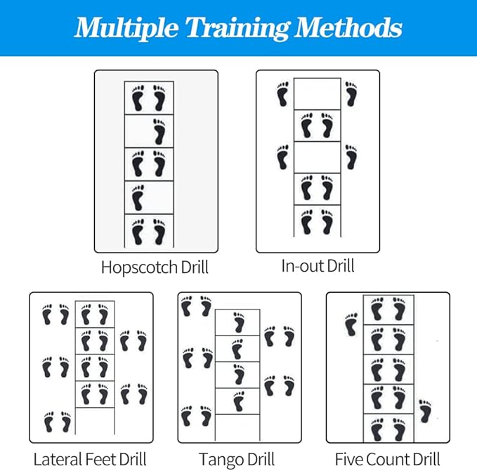 Agility Ladder Speed Training Set, Agility Ladder with Disc Cones, Steel Stakes, Carry Bags and Holder, Exercise Ladder Equipment for Football Basketball Exercise Sports