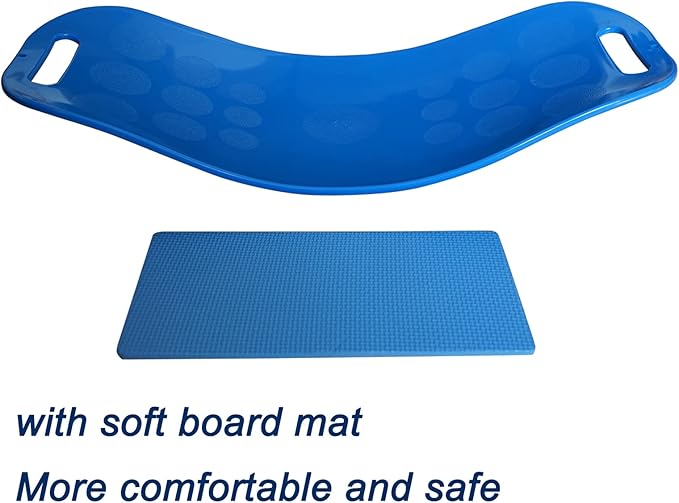 KEEN Balance Simply Board with Workout Mat - Yoga Fitness Balance Board for Core Training, Blue