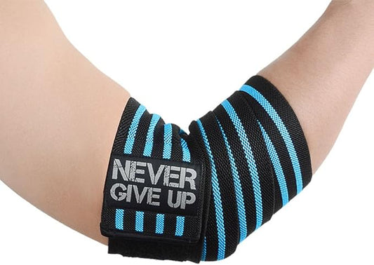 Professional Elbow Wrist Wraps 40" Elastic Elbow Support for Weightlifting Workout Bodybuilding Gym Fitness