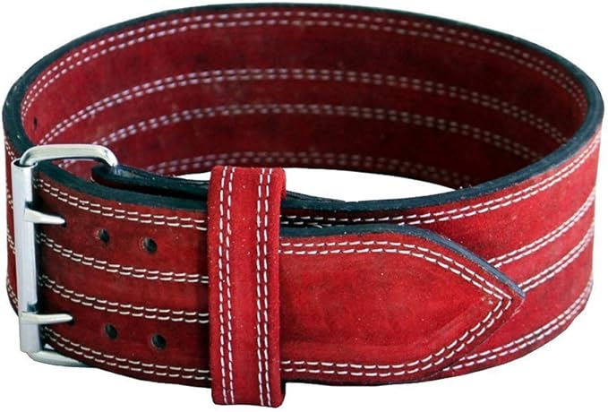 Ader Leather Power Lifting Weight Belt- 4" Red