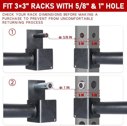 SYL Fitness Olympic Weight Plates Holder Power Rack Attachment Weights Storage Rack, Fit 2x2 & 3x3 inch Square Tube