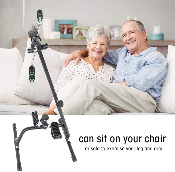 Compact Exercise Bike, Pedal Exerciser Bike Hand Arm Leg and Knee Peddler Adjustable Fitness Equipment for Seniors Elderly Home Pedal Exercise Bike for Total Body