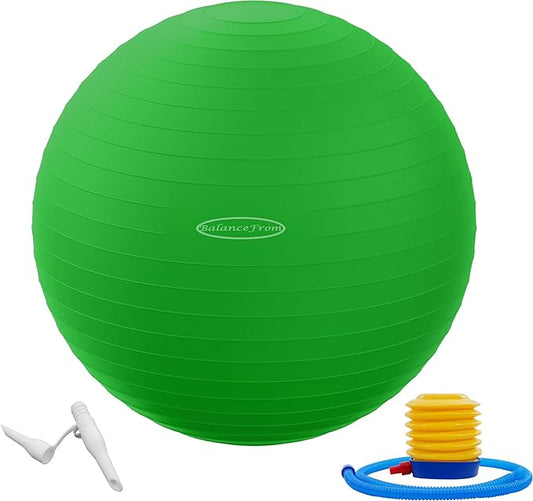 Anti-Burst and Slip Resistant Exercise Ball Yoga Ball Fitness Ball Birthing Ball with Quick Pump, 2,000-Pound Capacity, Multiple Colors and Sizes