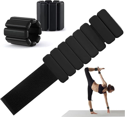 Ankle Weights Set of 2(1Lbs Each), Wrist Weights for Women and Men, Adjustable Silicone Weighted Bracelet, Arm Weights for Women, Leg Weights, Wearable Wrist and Ankle Weight for Yoga, Pilates, Cardio