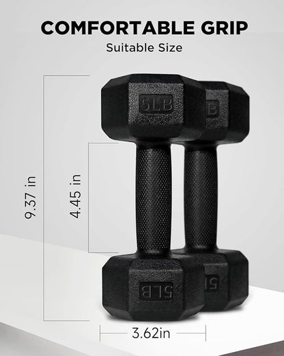 Dumbbell Sets - 5/10/15/20/25/36 lb Dumbbells Pair Hand Weights Set of 2 - Easy Grip - Arm Weights for Men and Women, Home Gym Exercise Equipment for Workouts Fitness Strength Training