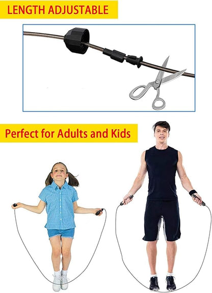 Redify Jump Rope,Jump Ropes for Fitness for Women Men and Kids,Speed Jumping Rope for Workout with Ball Bearings,Adjustable Skipping Rope for Exercise&Slim Body at Home School Gym