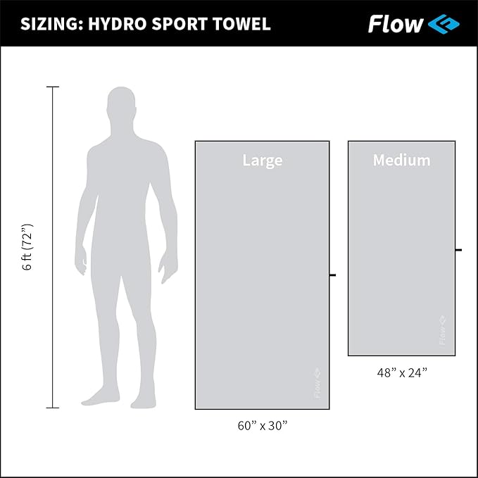 Flow Hydro Sport Towel - Microfiber Quick Dry Swimming Towels for Swim, Pool, Triathlon, and Other Water Sports in Medium, Large, Extra Large, and Hooded Sizes (Watermelon, Medium (48" x 24"))