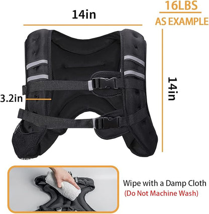 Weighted Vest for Men Workout，Strength Training Weight Vest for Men and Women, Workout Equipment for Training,Running,Jogging,etc - 8lbs,12lbs,16lbs,20lbs,25lbs,30lbs