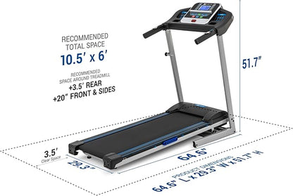 XTERRA Fitness Premium Folding Smart Treadmill, Compact Design, 250+ LB Weight Capacity, Powerful Motor, XTERRA+ Fitness App Included with Purchase