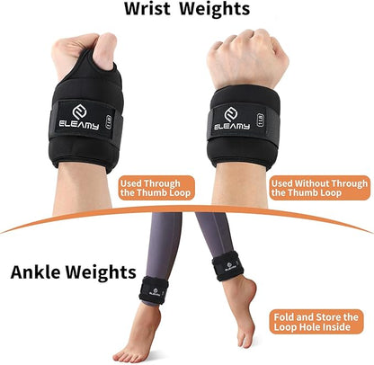 Wrist Weights with Thumb Loops Lock for Women & Men 1lb*2/2lbs*2/3lbs*2, Suitable for Walking, Running, Yoga, Aerobics，Wrist & Ankle Weights Strength Training