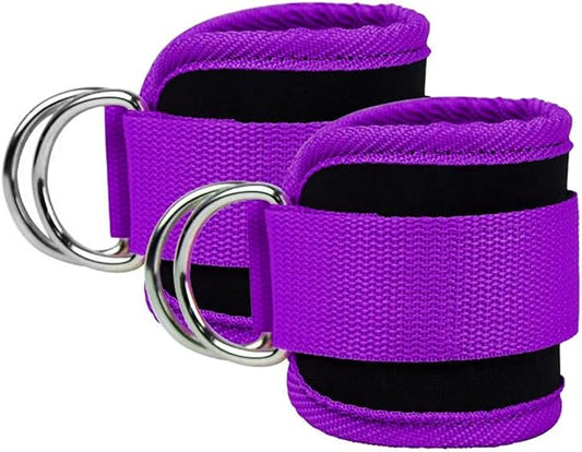 Ankle Straps Ankle Resistance Bands Wrist Cuffs Padded Straps Adjustable Fitness Glute Kickback D-Ring for Cable Machine Gym Foot Leg Training Brace Support 1 Pair