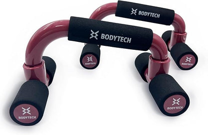 BODYTECH Push up Bars Strength Training with Foam Grip & Non-Slip handling. Load Capacity 220 lbs. Push Up Stands Handle for Floor Workouts