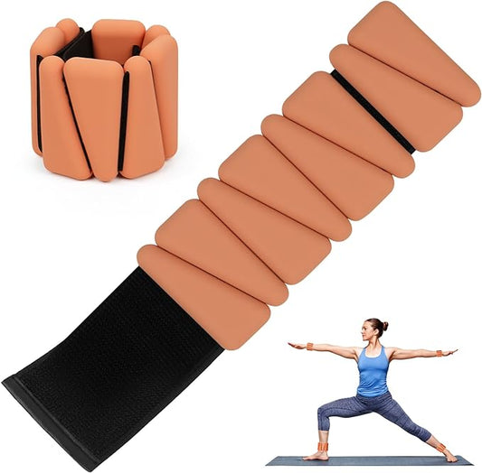 Adjustable Wrist Weights Set of 2, Silicone Weight Bracelets (1Lbs Each) Fits for Women & Men, Wearable Ankle & Wrist Weights, Suitable for Yoga, Pilates, Dance, Pool Exercises, Jogging