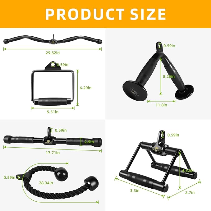 Cable Machine Accessories for Home Gym, LAT Pulldown Attachments, Durable and Reliable Weight Fitness Gym Accessories, Tricep Pull Down Attachment for Gym Equipment