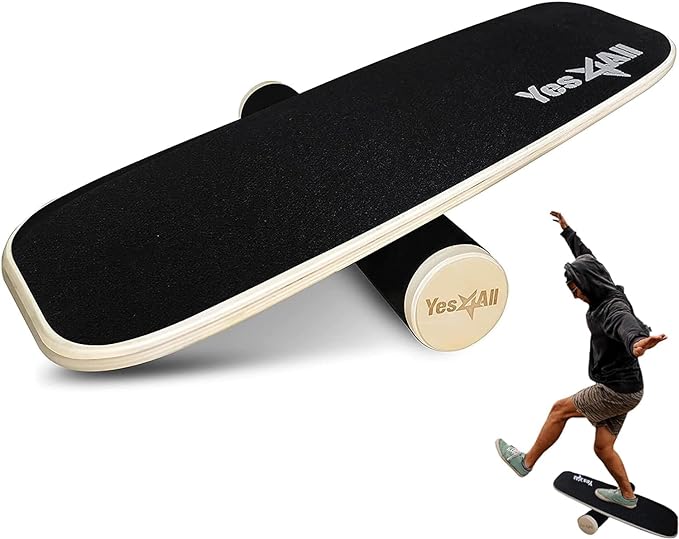 Yes4All Balance Board Sports Trainer, Surf Trainer Board With Adjustable Stoppers, Improve Core Strength and Balance Control