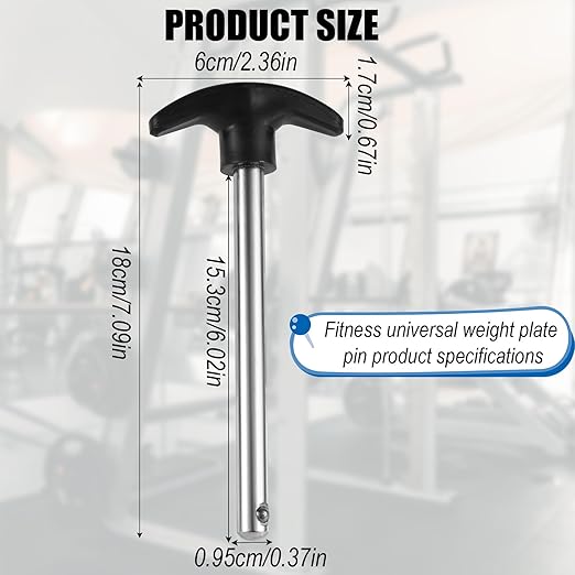 Weight Plate Pin, Pin Tensile 3/8 Inch Diameter 6 Inch Locking Space Universal Weight Stack Pin Heavy Duty Weight Selector Pin Weight Pin Gym Pin Exercise Machine Accessories for Home Gym