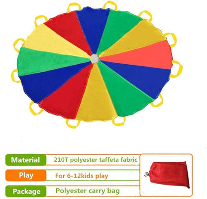 Sonyabecca Parachute 8 Feet 10 Feet 12 Feet for Kids with 9 Handles 12 Handles Play Parachute for 8 12 Kids Tent Cooperative Games Birthday Gift