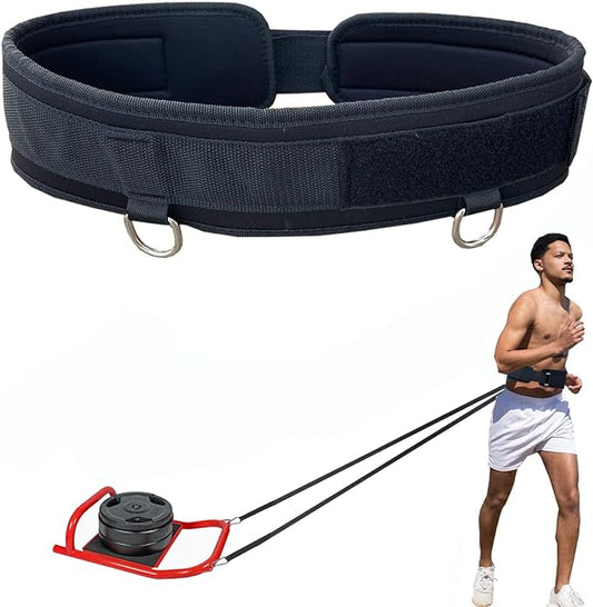 Weighted Training Waist Belt for Pulling Sled and Tires,Weight Sled Pulling Strap,Sled Trainer Pull Leash of Sled Harness,Pulley Strap for Strength Speed Agility Training