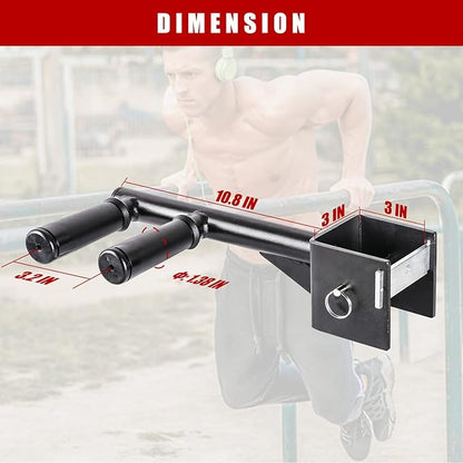 SYL Fitness Dip Bar Attachments for 2" x 2" or 3" x 3" Power Rack - Narrow & Wide Dips Double Handles (Patent Pending)