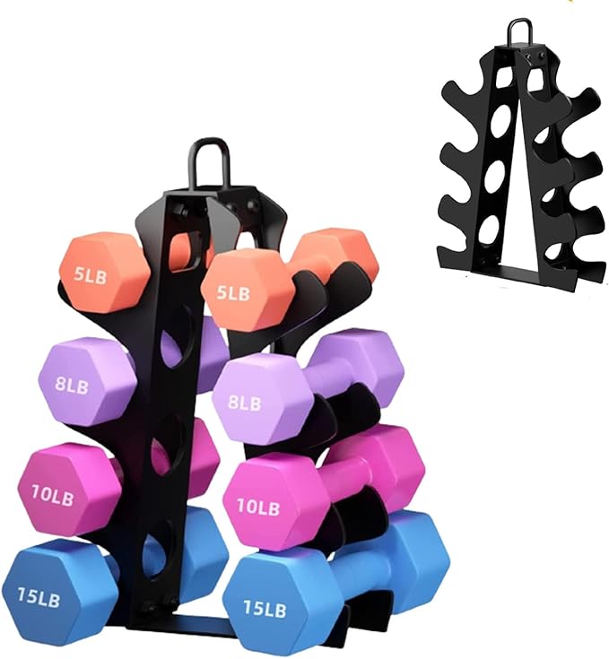 Weight Rack for Dumbbells(Dumbbells not included), EXBTOKA Compact A-Frame Dumbbell Rack Stand Only, Dumbbell Rack with Handle, for Home Gym Workout