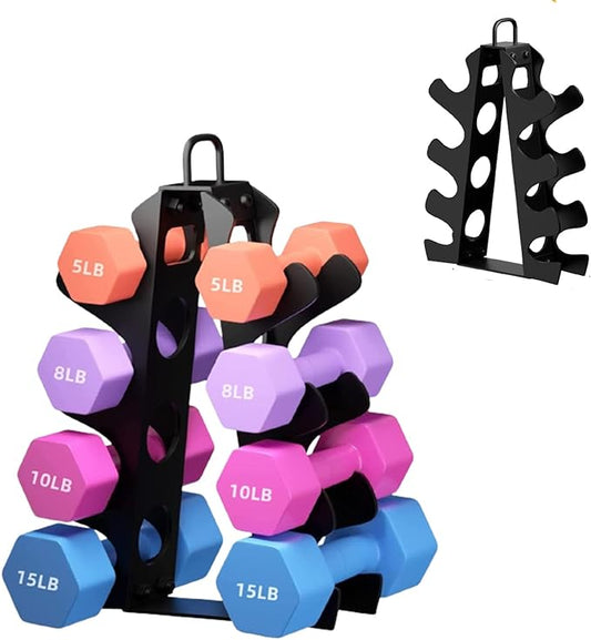 Weight Rack for Dumbbells(Dumbbells not included), EXBTOKA Compact A-Frame Dumbbell Rack Stand Only, Dumbbell Rack with Handle, for Home Gym Workout