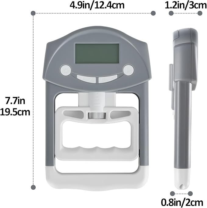 Grip Strength Tester, Hand Grip Dynamometer, Electronic Hand Grip Strength Tester Grip Strengthener Hand Exerciser Meter Digital Hand Grip Training Gauge 220 Lbs / 99 Kgs for Sports, School, Office and Home Use