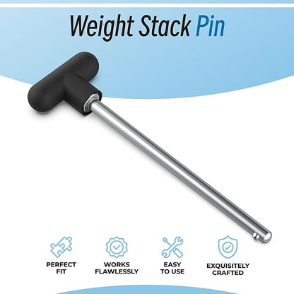 Weight Stack Pin Replacement, Pin Tensile 3/8" Diameter 5-1/2" Locking Space Universal Workout Equipment Weight Stack Selector Pin for Home Gym Exercise Machine Parts & Accessories