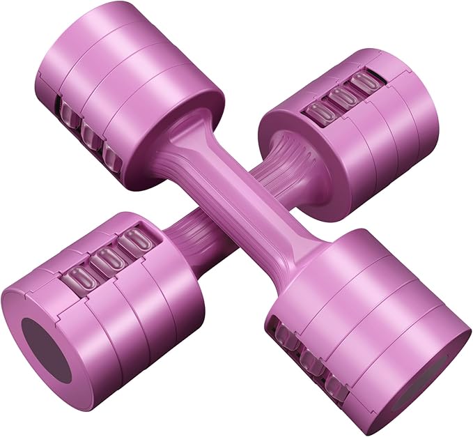 Adjustable Weight Dumbbells Set- A Pair 4lb 6lb 8lb 10lb (2lb-5lb Each) Free Weights Set for Women at Home Gym Equipment Workouts Strength Training for Teens