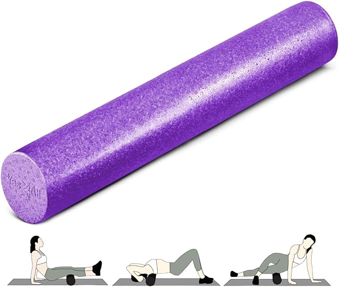 Yes4All High Density Foam Roller for Back, Variety of Sizes & Colors for Yoga, Pilates - Purple - 36 inch