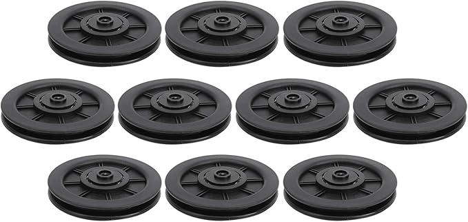 Keenso 10Pcs/Set 100mm Nylon Bearing Pulley Wheel, U Groove Roller Wheelfor Gym Fitness Equipment Combination Fitness Products