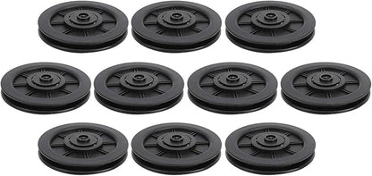 Keenso 10Pcs/Set 100mm Nylon Bearing Pulley Wheel, U Groove Roller Wheelfor Gym Fitness Equipment Combination Fitness Products