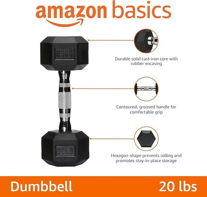 Amazon Basics Rubber Hex Dumbbell Hand Weight